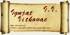 Ignjat Vitkovac vizit kartica